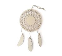 Graine créative – Attrape-rêves à customiser en bois Plumes 12,5 x 23,5 cm Beige G