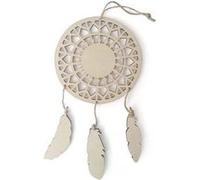 Attrape-rêves à customiser en bois - Plumes 12,5 x 23,5 cm Beige G