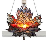 Attrape-rêves à feuilles d'érable d'automne - Ornements d'automne en acrylique 2D pour Thanksgiving - Décoration de la maison - Pour Anniversaire Noël Appartement Chambre Dortoir École Bureaux