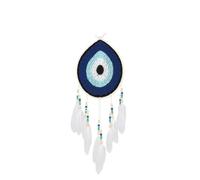 Attrape-rêves à plumes bleues - Attrape-rêves mauvais œil | Décoration murale Eviil Eyee | Pendentif décoratif fait à la main de style indien | Plumes de mauvais œil bohème Waall à suspendre