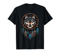 Attrape-rêves amérindien tribal indien loup T-Shirt