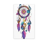 Attrape-rêves avec notes de musique - Plaque murale vierge - 1 interrupteur décoratif pour cuisine, salle de bain - Dimensions : 11,4 x 7 cm