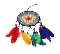 Attrape-rêves avec plumes, attrape-rêves plume arc-en- , pendentif attrape-rêves chanceux, perles suspendues au mur grands attrape-rêves pour la décoration de chambre d'enfant
