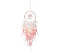Attrape-rêves avec plumes et cristaux - Attrape-rêves - Pierre de - Décoration à suspendre pour rétroviseur - Décoration murale spirituelle pour la maison, la voiture, la chambre à coucher