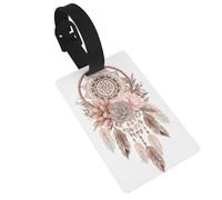 Attrape-rêves bohème complexe avec plumes, étiquettes de bagages, étiquettes d'identification de nom, étiquettes de valise, idéal pour les voyages et les croisières