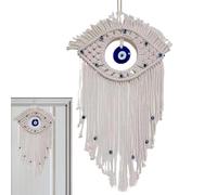 Attrape-rêves bohème - Décoration murale bohème - Décoration murale tissée - Ornement à suspendre pour décoration de dortoir - Attrape-rêves en macramé avec mauvais œil - Décoration murale tissée