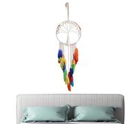 Attrape-rêves bohème - Décoration murale style bohème - Attrape-rêves circulaire coloré romantique - Décoration d'intérieur pour salon, chambre d'enfant, chambre à coucher