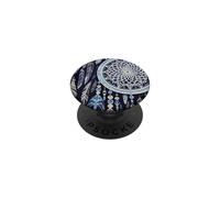 Attrape-rêves Boho Magique Plume Foncée Mignon Witchy Bleu Dreams PopSockets PopGrip Adhésif
