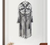 Attrape-rêves Boho, Tenture Murale Tissée en Macramé, Grand Attrape-rêves, Décoration avec Pompon en Macramé, Décor Bohème for Chambre D'adolescente, Chambre À Coucher, Dortoir (Color : Grey)