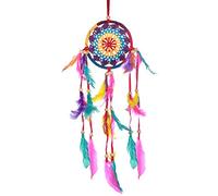 Attrape-rêves - Capteur de rêves Arc en Ciel, différents diamètres, Multicolore Rainbow, crocheté (12 cm)