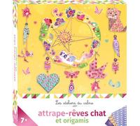 Attrape-rêves chat et origamis - mini-boîte avec accessoires - livret + feuilles - Marie-Rose Boisson - Deux Coqs D'or - Jeux livres objets