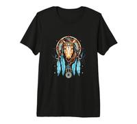 Attrape-rêves Cheval Indien Indien Plumes Tribal T-Shirt Haut de Gamme