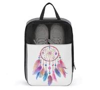 Attrape-rêves coloré avec plumes et cristaux Sac à chaussures pour voyage usage quotidien Sac de rangement anti-poussière Pochette de rangement pour chaussures de golf