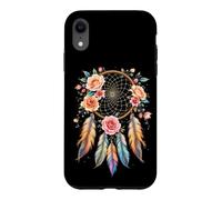 Attrape-rêves coloré avec Roses et Plumes Coque pour iPhone XR