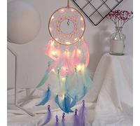 Attrape-rêves coloré, Décoration Murale, Plumes Faites à la Main, Attrape-rêves avec Lumière Vive, Décoration de Chambre, Décoration D'intérieur Bohème, de Bénédiction Artisanal