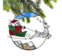 Attrape-rêves de fenêtre d'intérieur, attrape-soleil pour fenêtre, tapisseries murales avec rennes de Père Noël | Panneaux acryliques colorés Décorations pour la maison de vacances, attrape-rêves