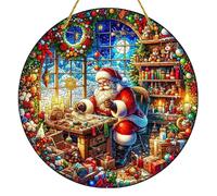 Attrape-rêves de Noël vibrant | Décoration de fenêtre colorée en acrylique tacheté | Attrape-rêves acrylique teinté | Décorations festives pour la maison et les fêtes de Noël : décoration de fenêtre
