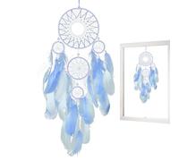 Attrape-rêves - Décoration murale à suspendre | 5 anneaux porte-bonheur faits à la main - Attrape-rêves en plumes à suspendre - Décoration d'intérieur pour chambre à coucher