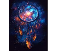 Attrape-RêVes Diamond Painting Adulte Plume Diamond Painting, 5D DIY Diamant Art Set, Loisirs Créatifs Adultes Kit, Cristal Art Point de Croix Kit Peinture, Cheerful Painting Enfant, Cadeau -TL35D4