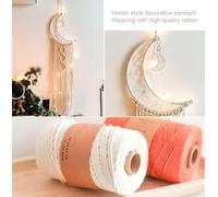 Attrape-rêves en forme de lune Cordes en coton Ornements tissés Art mural tissé