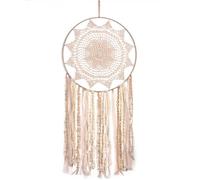 Attrape-rêves en macramé - Attrape-rêves bohème avec pompon,Attrape-rêves de tournesol, décoration murale, cadeau de festival de décoration de dortoir pour adolescents