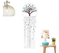 Attrape-rêves en macramé, attrape-rêves tissé à la main, grand attrape-rêves mural avec pompon, ornements modernes pour chambre d' avec motif d'arbre tissé à la main et grand