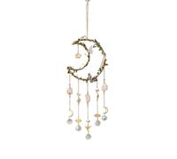 Attrape-rêves en pierre de cristal, carillon à vent, prisme, attrape-soleil, arc-en-ciel, décoration for la maison, chambre Pour l'intérieur et l'extérieur(Green)