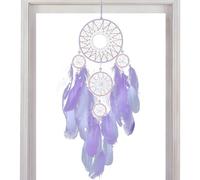 Attrape-rêves En Plumes - Structure En Anneau De Fer De 60 Cm, Grande Décoration Murale Artistique, Charme Protecteur De Bons Vœux | Mobile De Chambre D’enfant, Esthétique Des Bureaux Boho, Cadeau De