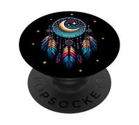 Attrape-rêves étoiles et Lune Symbole Indien amérindien PopSockets PopGrip Adhésif