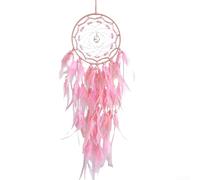 Attrape-rêves fait à la main pour décoration murale, grande plume suspendue pour chambre à coucher, apporte du charme et pour un effet filtrant les rêves (rose)