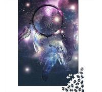 Attrape-Rêves Galaxie Puzzle 1000 Pièces Carton Résistant Décoration Plume Loisir Week-End Pièces Bien Découpées Texture Lisse sans Poussière 70x50cm/1000pcs