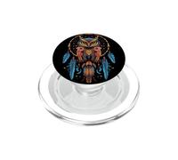 Attrape-rêves Hibou Indien Indien Plumes Tribal Arts PopSockets PopGrip pour MagSafe