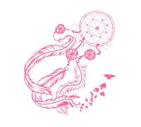 attrape-rêves isoler amulette attrape-rêves transformer en oiseau dessiné à la main et conçu Stickers muraux 54.6x62cm Décoration de magasin Rose