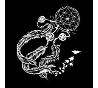 attrape-rêves isoler amulette attrape-rêves transformer en oiseau dessiné à la main et conçu Stickers muraux 67.2x76.3cm Culture du tatouage Blanc