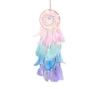 Attrape-rêves LED - Fabriqué à la main - Idéal pour les filles - Attrape-rêves LED avec plumes - Décoration murale faite à la main - Ornements - Artisanat - Décoration de chambre à coucher