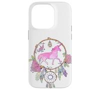 Attrape-rêves Licorne bohème Magique Violet Lilas Rose Fille Coque pour iPhone 14 Pro