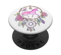 Attrape-rêves Licorne bohème Magique Violet Lilas Rose Fille PopSockets PopGrip Adhésif
