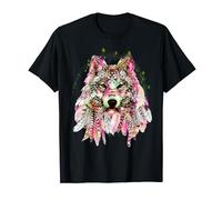 Attrape-rêves loup avec plumes bohème hippie tribal T-Shirt