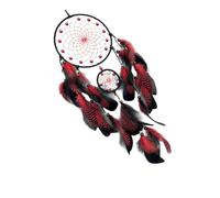 Attrape-rêves lumineux dans le noir Décoration murale à suspendre avec pompons à plumes Carillon éolien pour chambre à coucher et chambre d'enfant Décoration mystique