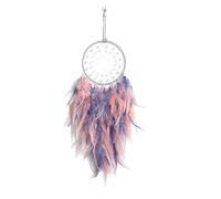 Attrape-rêves lumineux fait à la main avec plumes et lune, décoration murale bohème pour chambre à coucher, mariage, chambre d'enfant, cadeau bohème (couleur 1)