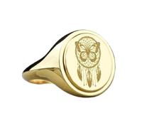 Attrape-rêves papillon en argent sterling 925 | Bague plaquée or | Chevalière ovale 15 x 13 mm | Taille de l'anneau : 5-12,5 US Avelaibal | LKDR_0627