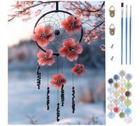 Attrape-rêves Peinture par Numéros pour Adulte, DIY Numero d'Art Kits avec 3 Pinceaux, DIY fleurs cerisier Paint by Numbers pour Decoration Chambre Halloween Cadeau (Sans Cadre) 100x150cm D1-196