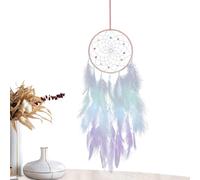 Attrape-rêves pour chambre à coucher - Tenture murale en forme de cœur et plume - Attrape les bons rêves - Perles et plumes romantiques faites à la main - Ornement bohème rose