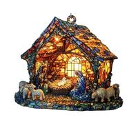 Attrape-rêves pour crèche - Attrape-rêves artisanaux, décorations de fenêtre chrétiennes | Décorations de crèche en verre coloré, art religieux attrape-rêves, décorations de Noël pour fenêtres