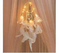 Attrape-rêves pour enfants, décoration de chambre d'enfant pour filles avec lumières LED, attrape-rêves en plumes de sty Étiquette