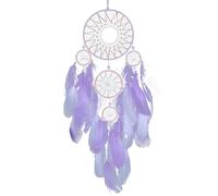 Attrape-rêves pour voiture et pièce - Décoration avec plumes faites à la | main, cinq anneaux de chance, pendaison murale bohème avec glands colorés | utilisation intérieure spirituelle de longue duré