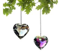 Attrape-rêves Prisme Cœur | Pendentif Attrape-rêves en Forme de Coeur Prisme Pendentif en Forme de Coeur pour Arbre de Noël Miroir
