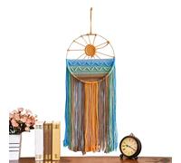 Attrape-rêves Suspendu au Mur - Attrape-rêves Mural en macramé, décoration Murale bohème | Attrape-rêves de décoration Murale solaire