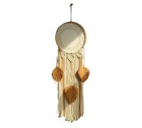 Attrape-Rêves Tapisserie Murale Suspendue en Forme de Feuille, Attrape-rêve, Faite à la Main, Ornements for Maison, décoration Salon, 2 pièces(Beige02)