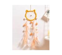 Attrape-rêves tissé à la Main, carillons éoliens d'extérieur en Plumes, décoration Murale Suspendue for Chambre Coucher, sans lumière pour Affichage(Orange)